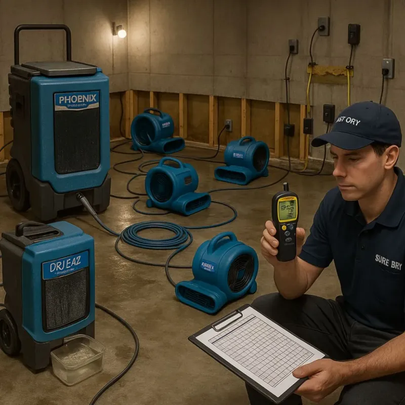 Structural Drying and Dehumidification process in Harvey, IL
